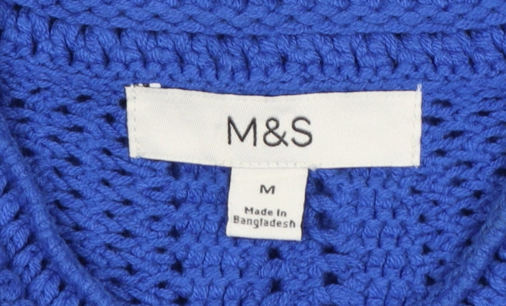 Marks & Spencer Women’s Blue M Chunky Knit Crew Neck Jumper