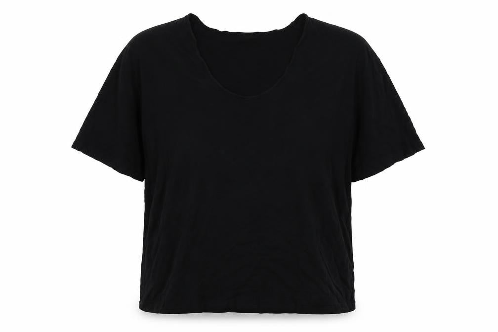 By Malene Birger Women Black XL Cevina Lyocell Scoop Neck T-Shirt