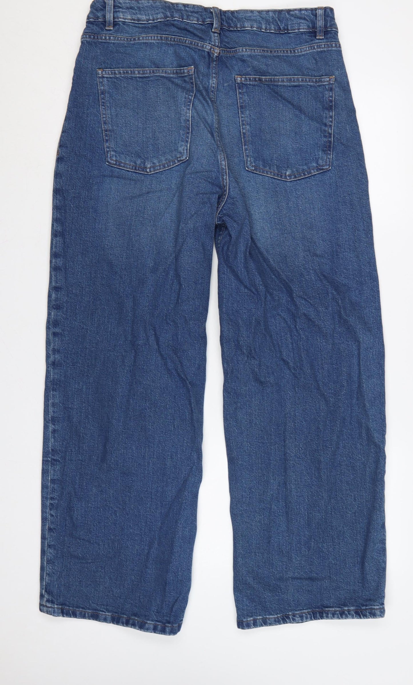 Marks and Spencer Women’s Blue UK 16 Wide-Leg High Rise Jeans