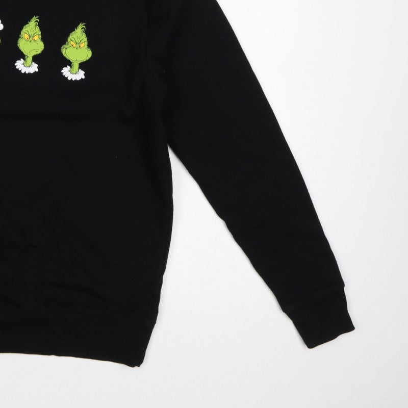 Additional view of The Grinch Men’s Black S Christmas Graphic Print Crew Neck Sweatshirt