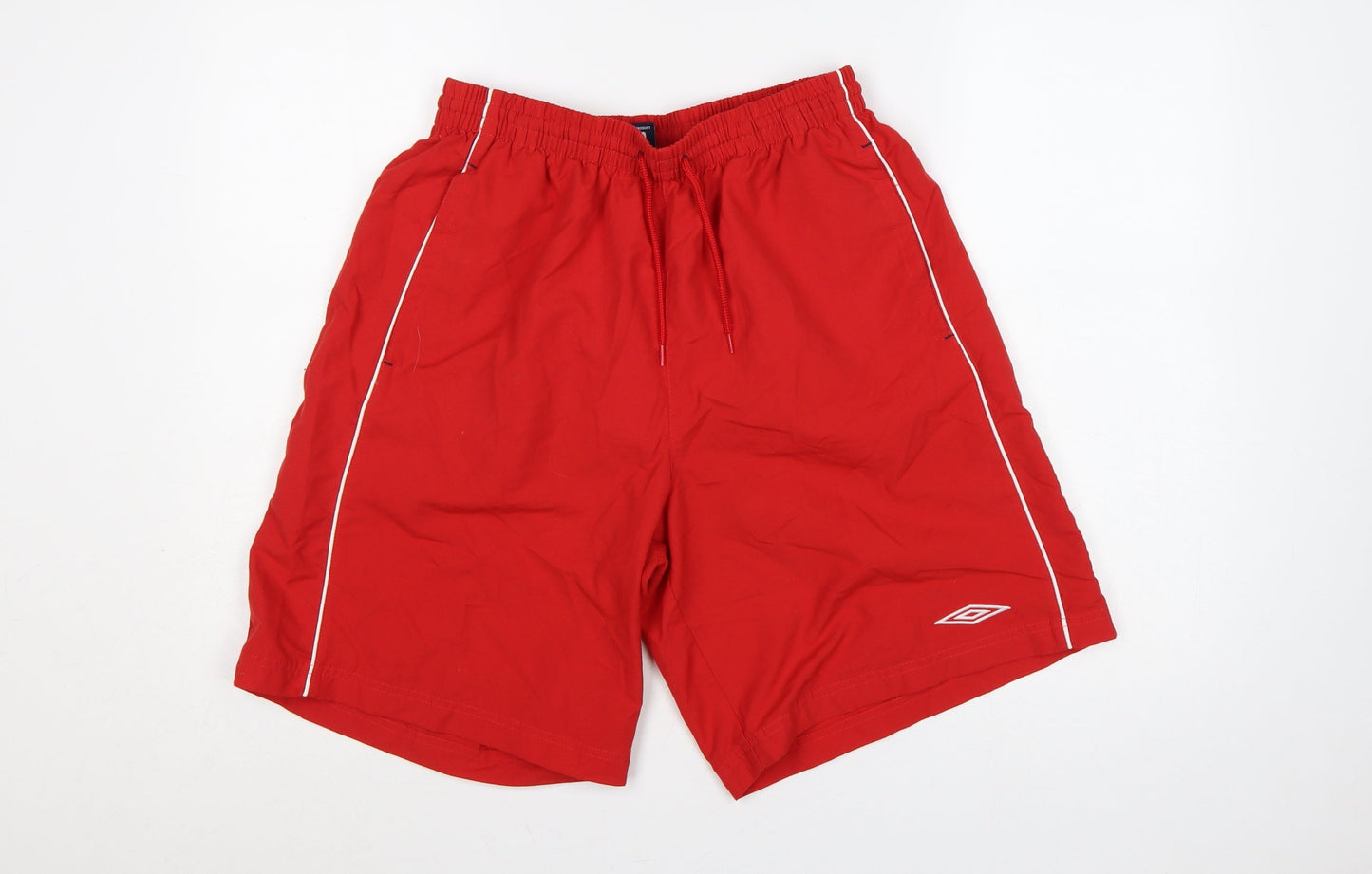 Umbro Men’s Red L Swim Shorts Mesh Lined Drawstring Sports