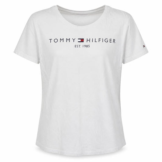 Tommy Hilfiger Girls White 11-12 Years Basic Logo Organic Cotton T-Shirt