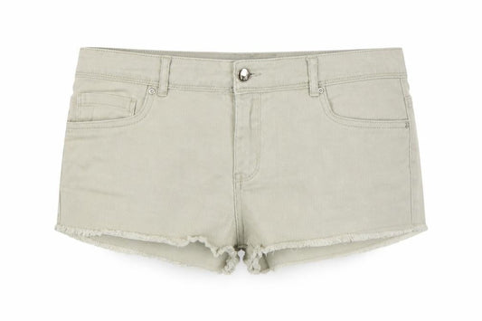 Front view of Denim Co Women’s Beige UK 14 Cut-Off Denim Shorts Raw Hem