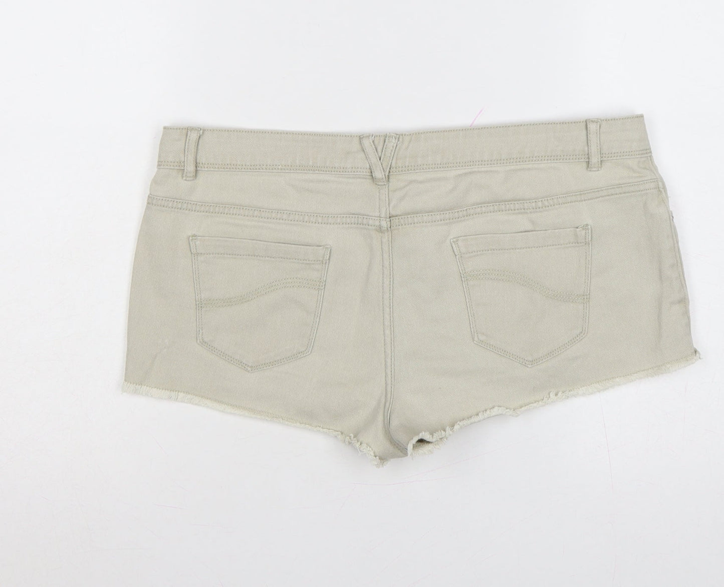 Denim Co Women’s Beige UK 14 Cut-Off Denim Shorts Raw Hem