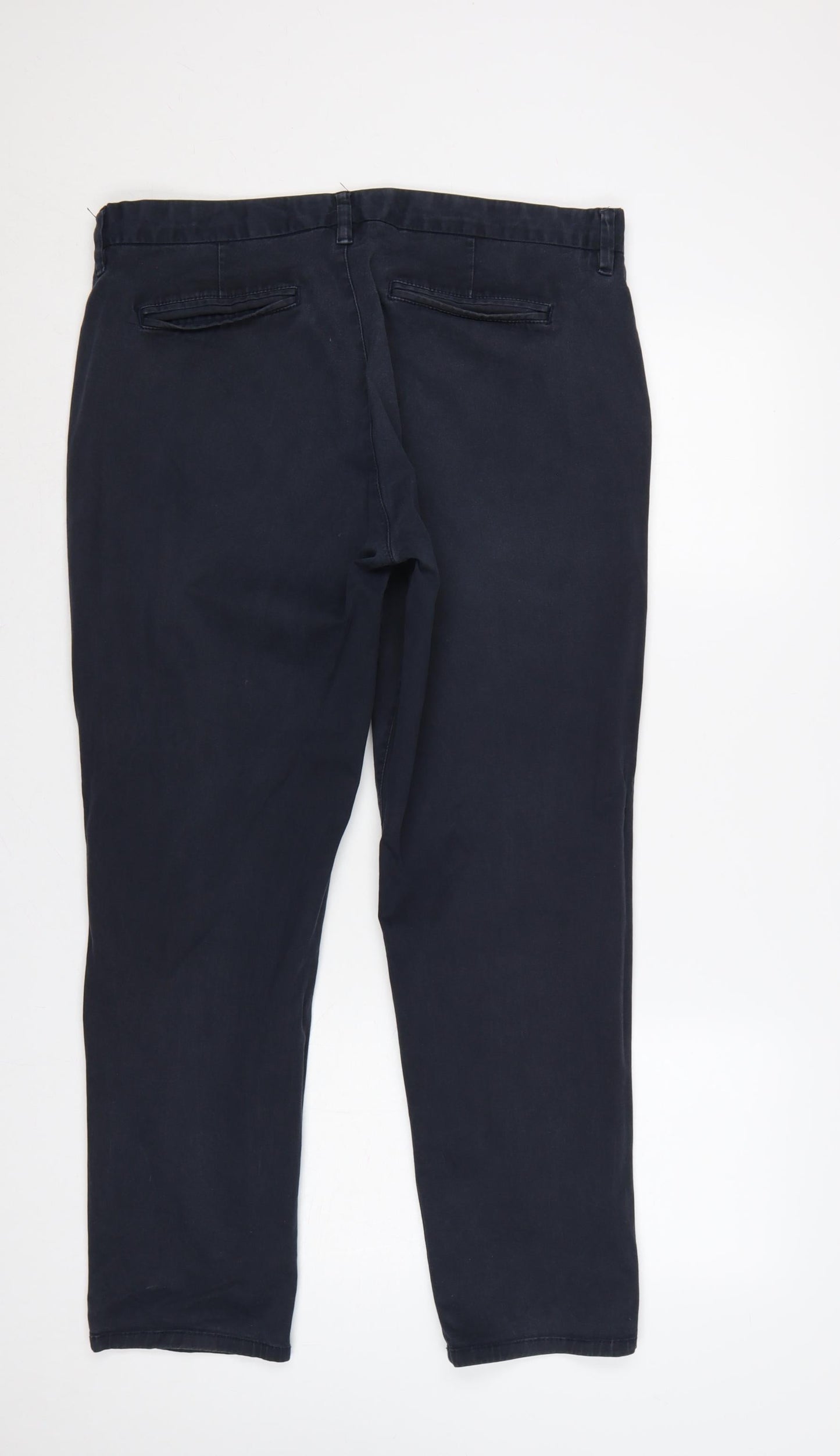 Next Men’s Navy 36S Slim Fit Chino Trousers Cotton Stretch 36in 29in