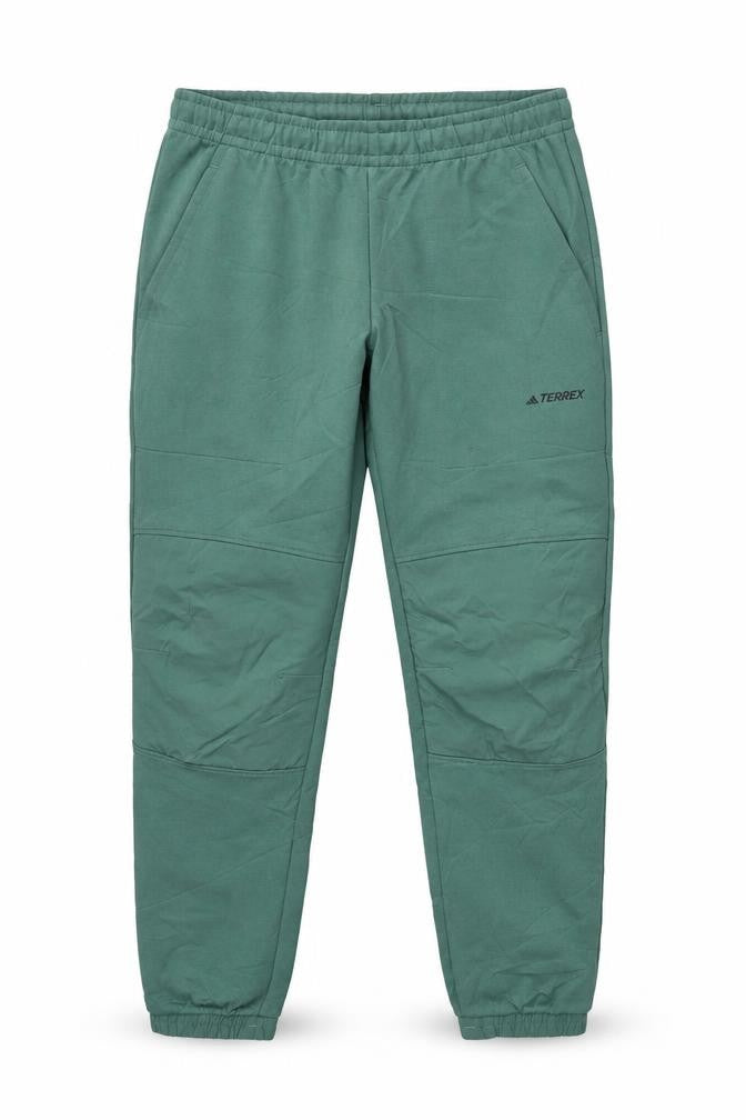Front view of Adidas Terrex Men’s Green S Jogger Trousers Elastic Waist Outdoor
