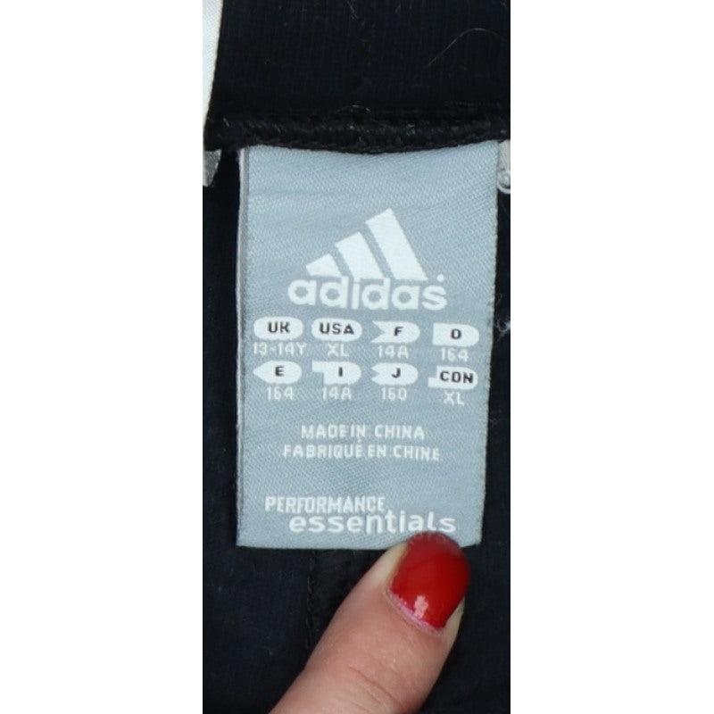 Additional view of adidas girls’ black pink 3 stripe sweatpants uk 13-14 years