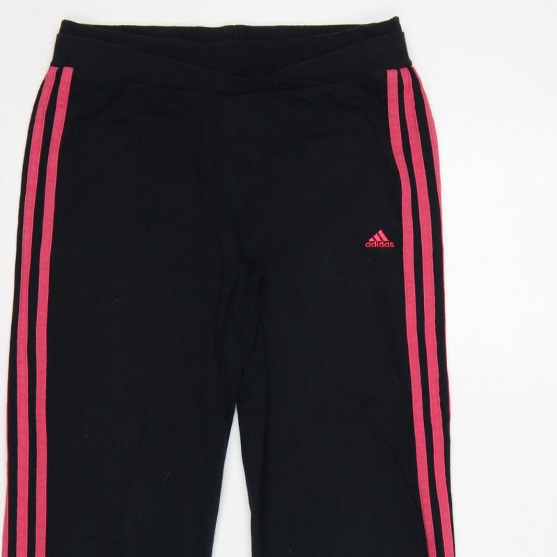 Additional view of adidas girls’ black pink 3 stripe sweatpants uk 13-14 years