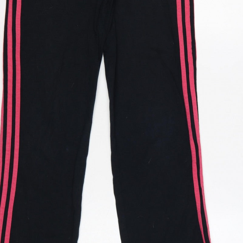 Additional view of adidas girls’ black pink 3 stripe sweatpants uk 13-14 years