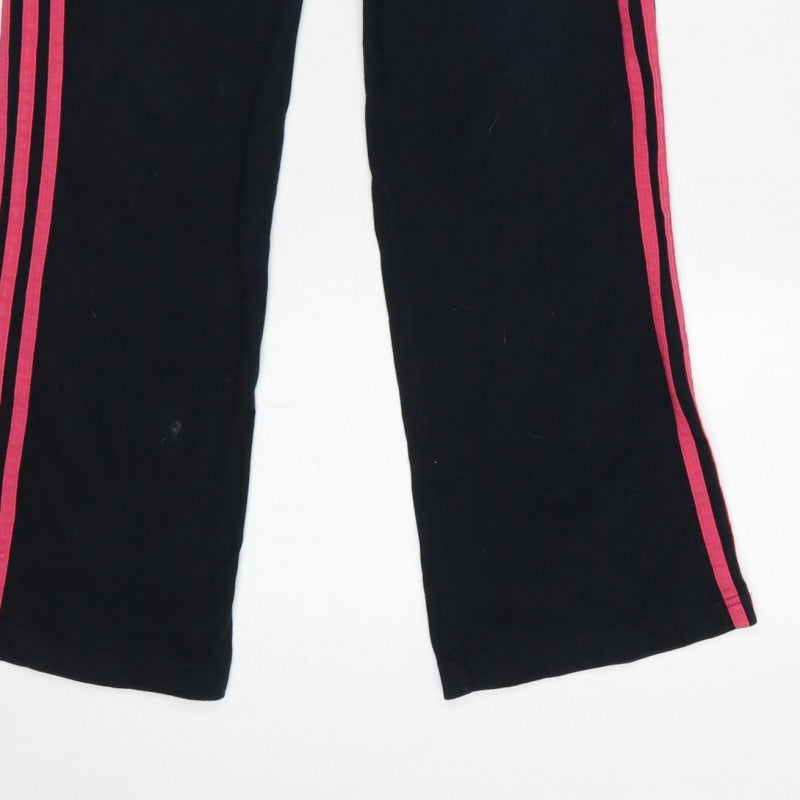 Additional view of adidas girls’ black pink 3 stripe sweatpants uk 13-14 years