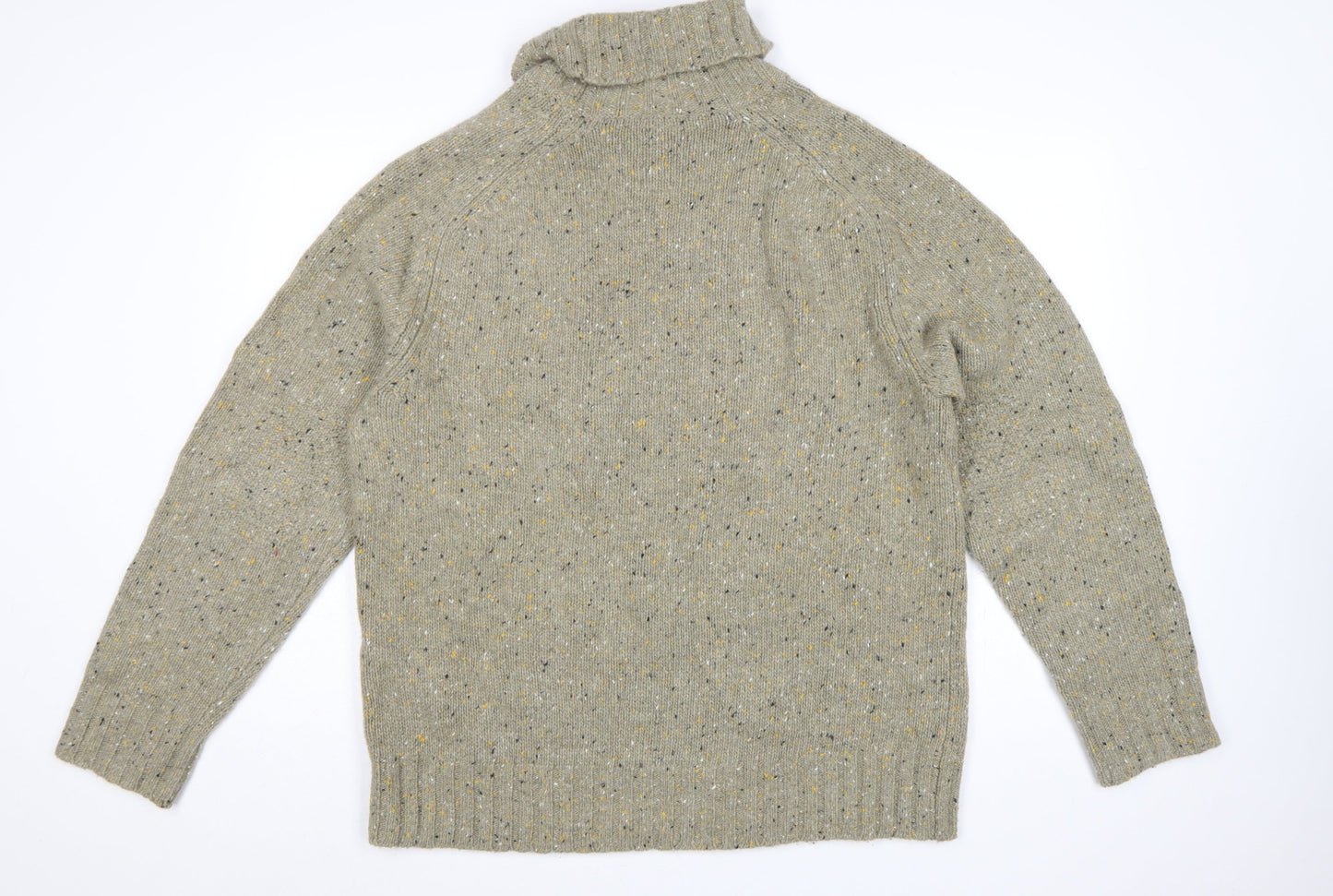Aubin Men’s Grey Lambswool Roll Neck Fleck Knit Jumper 2XL
