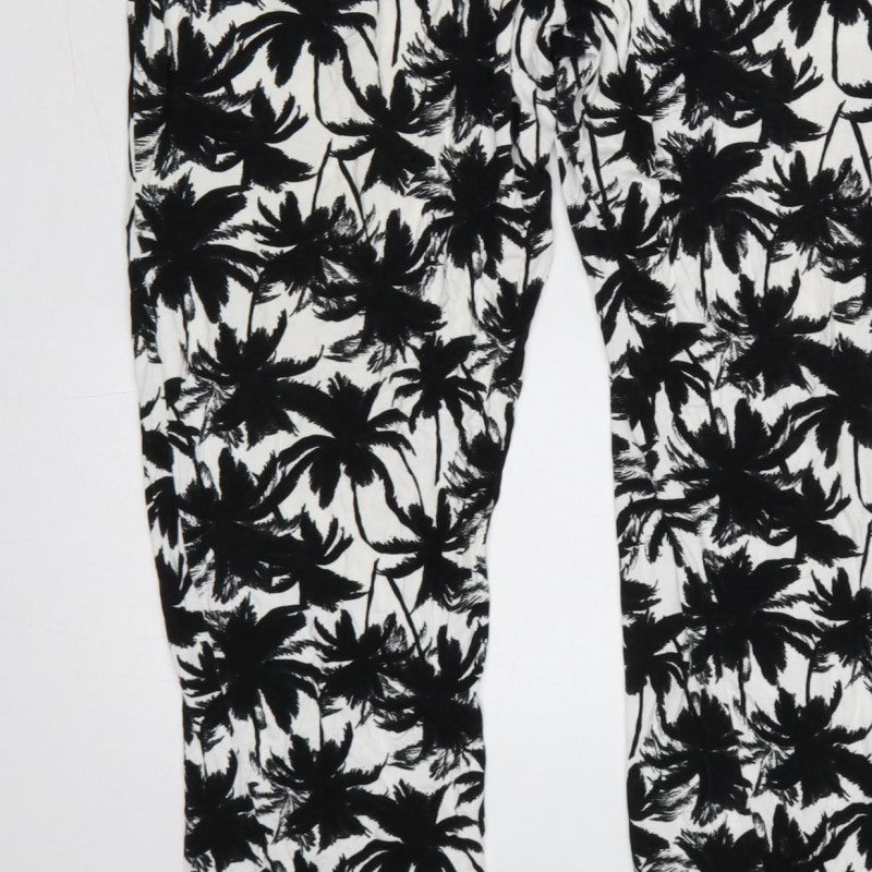 Dorothy Perkins Women’s Black White Tropical Halter Jumpsuit UK 18