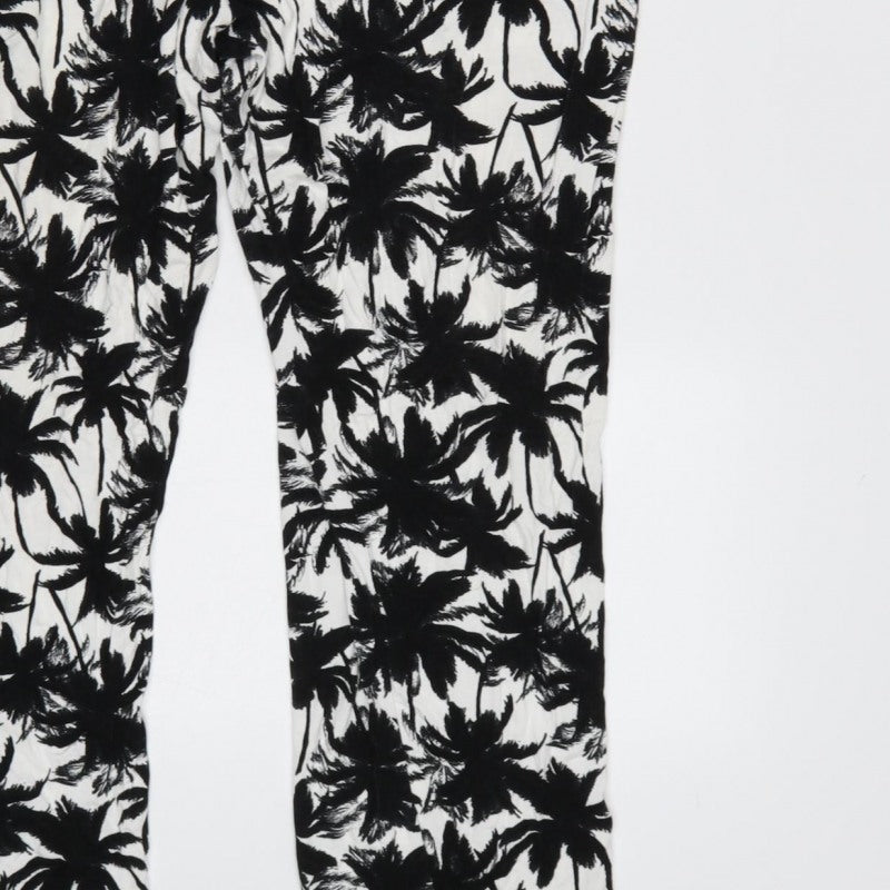 Dorothy Perkins Women’s Black White Tropical Halter Jumpsuit UK 18