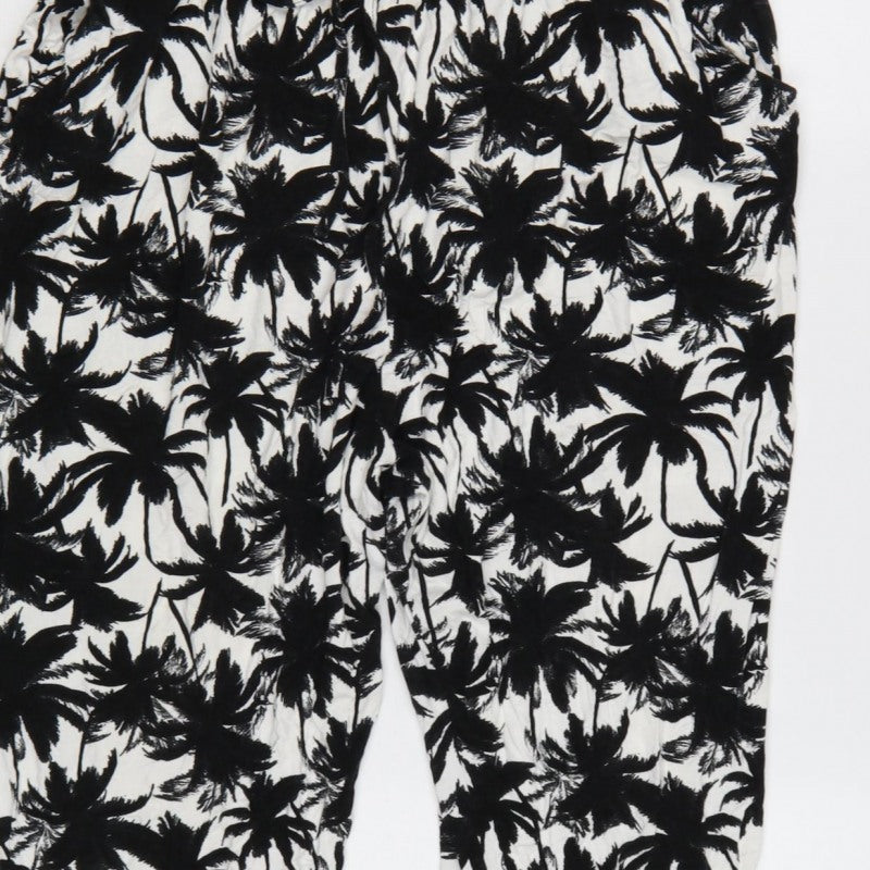Dorothy Perkins Women’s Black White Tropical Halter Jumpsuit UK 18