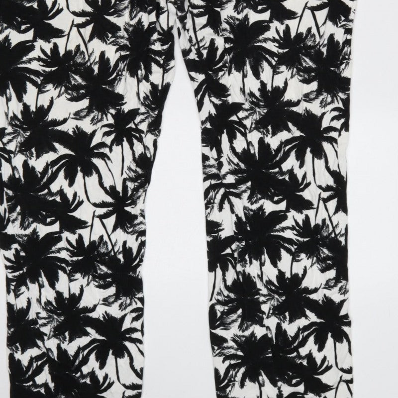 Dorothy Perkins Women’s Black White Tropical Halter Jumpsuit UK 18