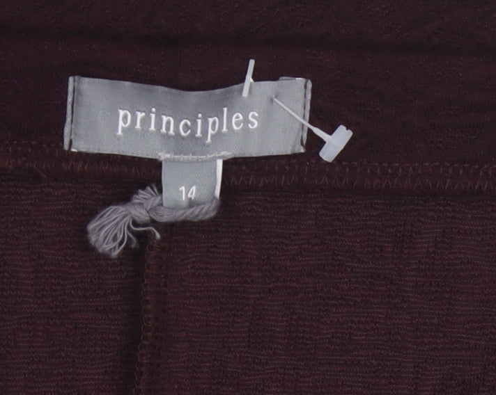 Principles Women Brown Size 14 Stretch Pencil Knee Length Skirt