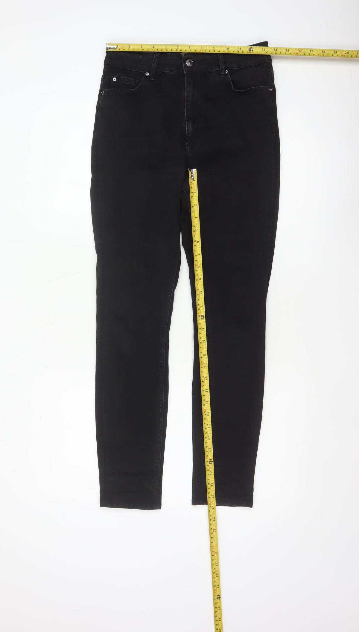 H&M Women’s Black UK 12 High Rise Skinny Stretch Jeans