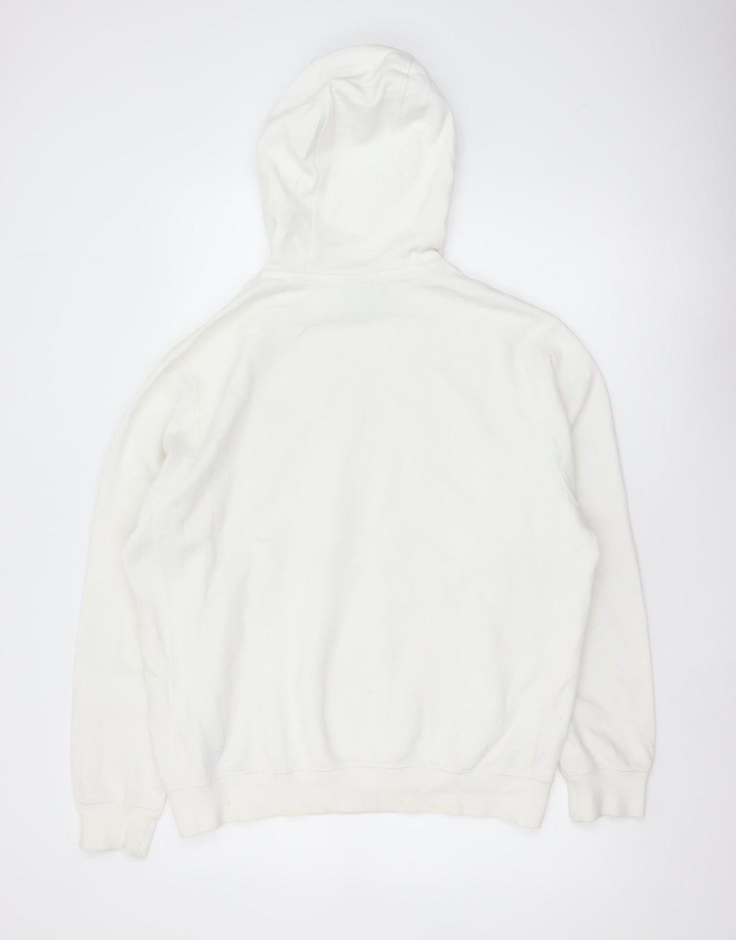 Nike Men’s Ivory M Pullover Hoodie Logo Cotton Blend