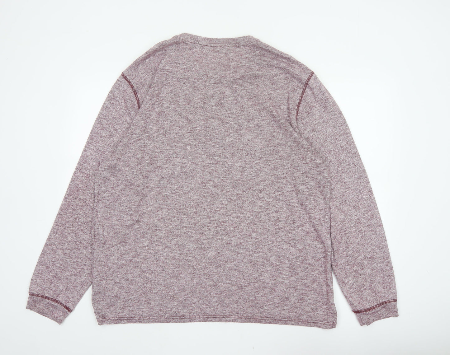 Gap Men's Red XL Long Sleeve Henley Pocket Cotton Blend Top