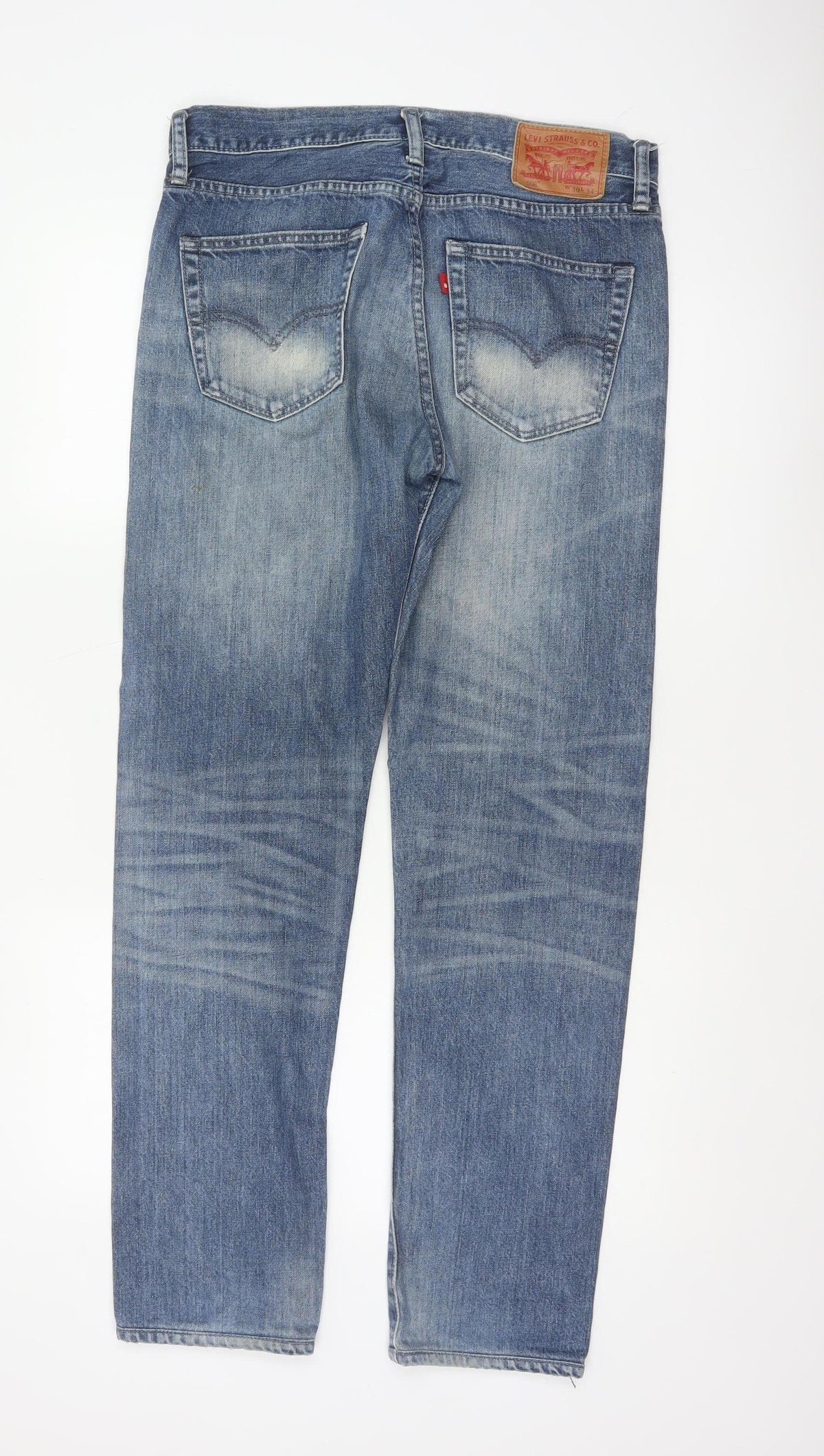 Brand and care label for Levi's 508 Men's Blue W30 L34 Tapered Regular Fit Denim Jeans