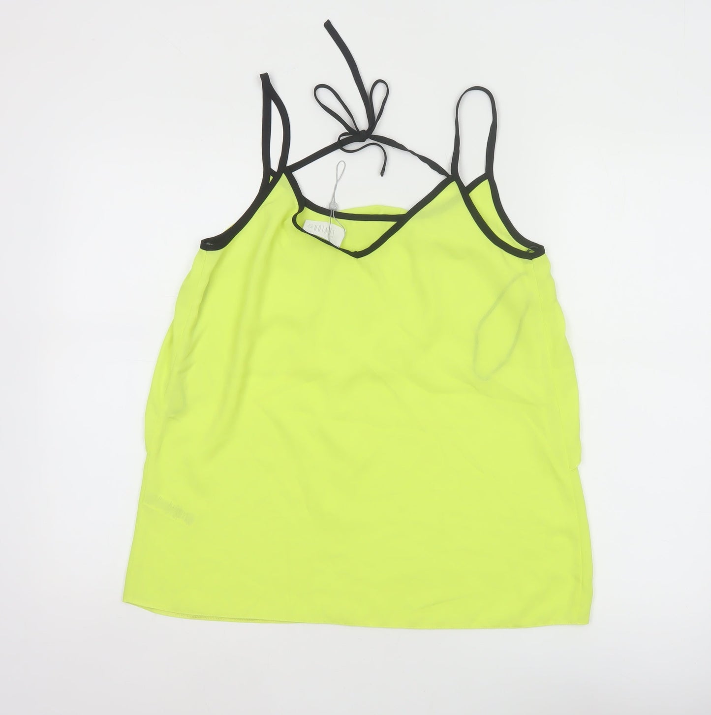 Cavida Women Yellow Size 12 Camisole Tank Top Black Trim Tie Back