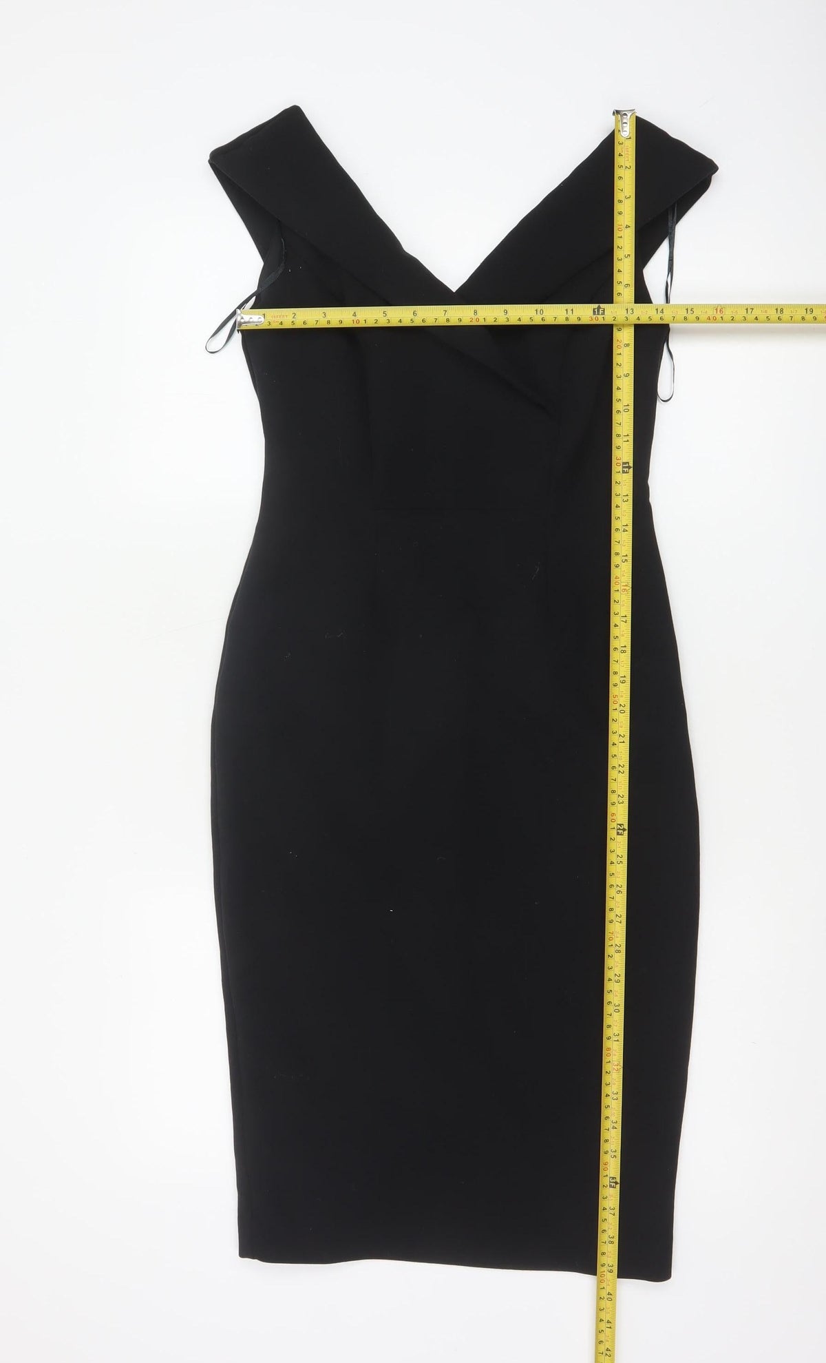 Marks & Spencer Women Black UK 8 Petite Pencil Dress V-Neck Lined