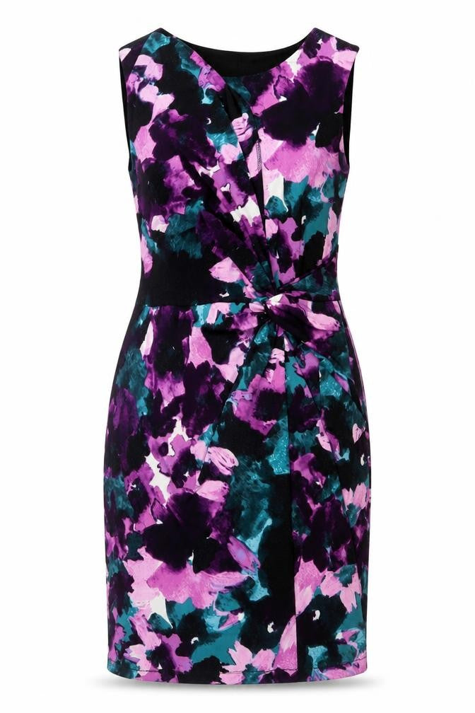 Planet Women Multicoloured UK 10 Floral Ruched Sheath Dress