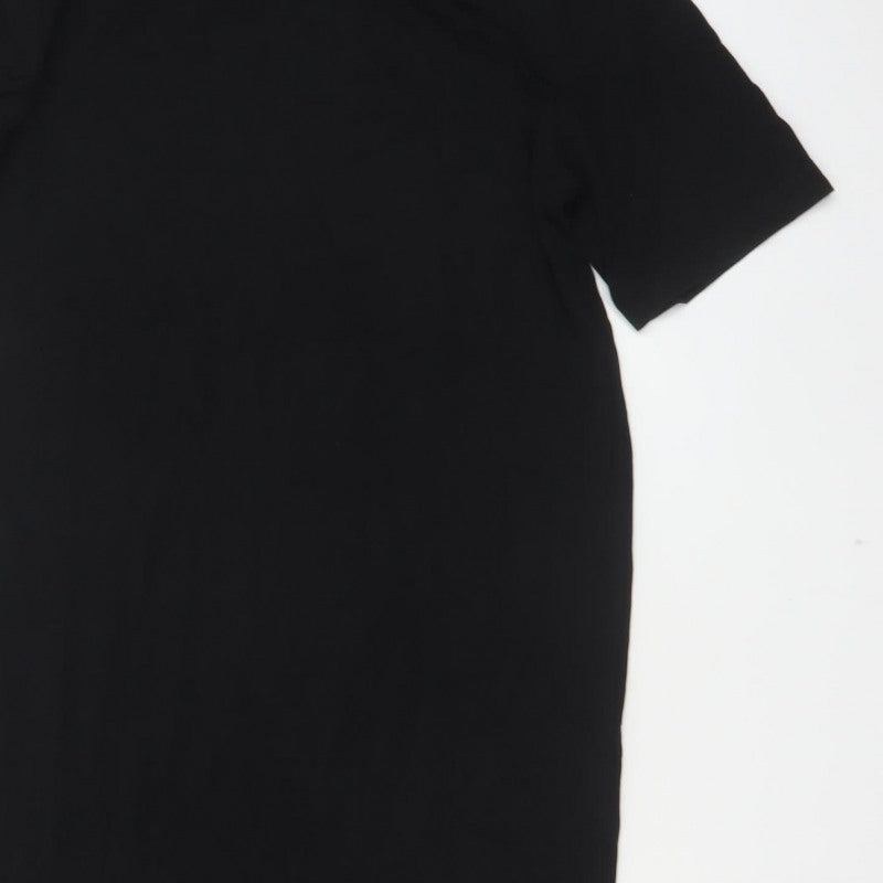 CCS Women Black Size S Long Shift Dress Half Sleeve