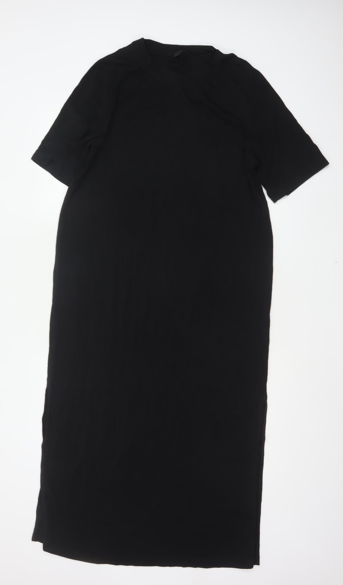 CCS Women Black Size S Long Shift Dress Half Sleeve