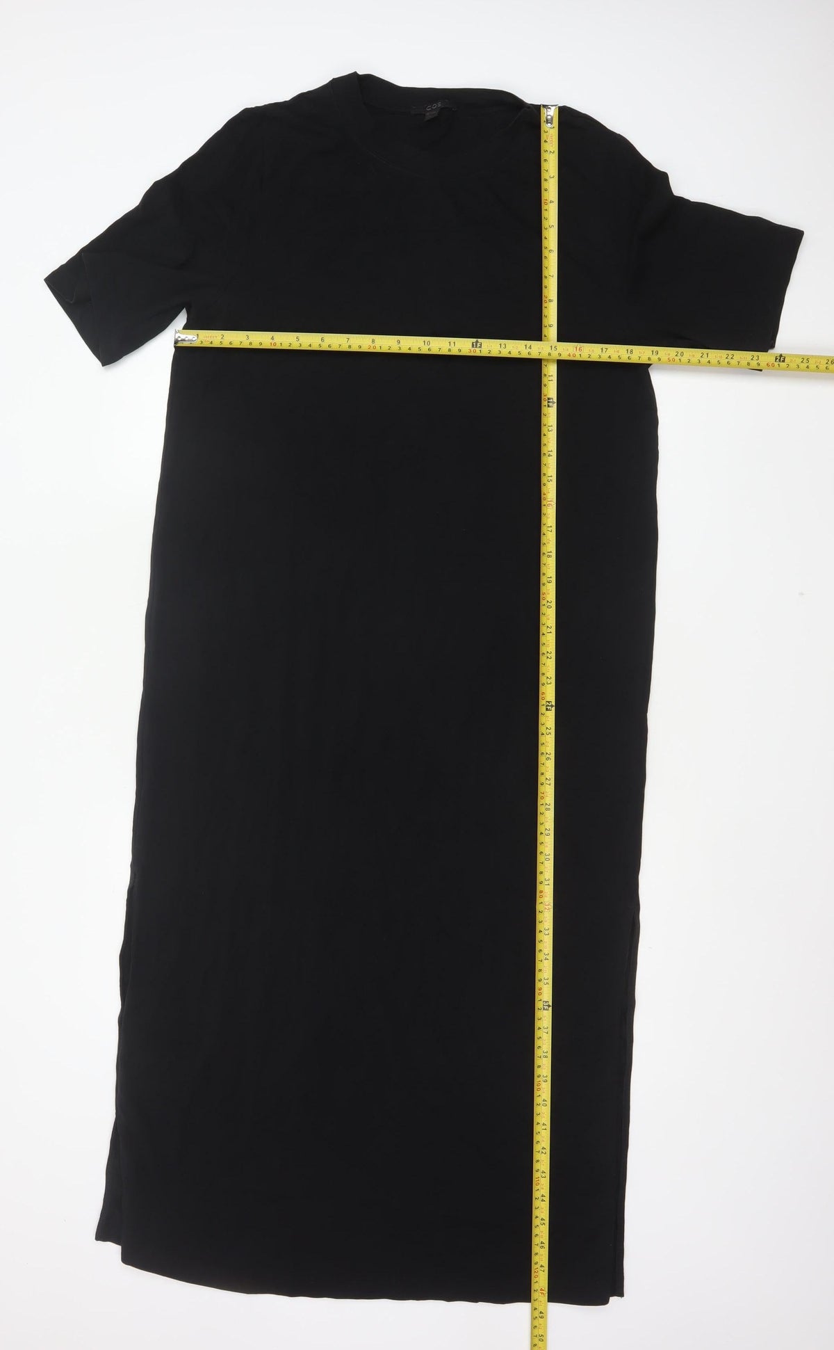 CCS Women Black Size S Long Shift Dress Half Sleeve