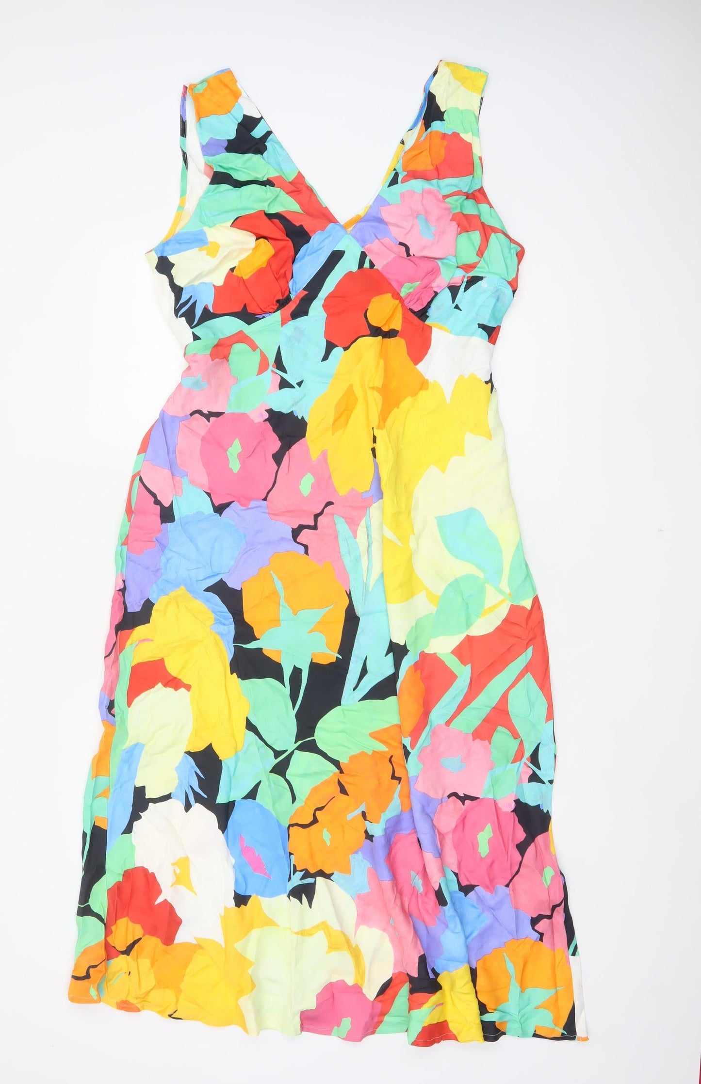 Nobody's Child Women Multicoloured UK 16 Floral V-Neck Maxi Dress
