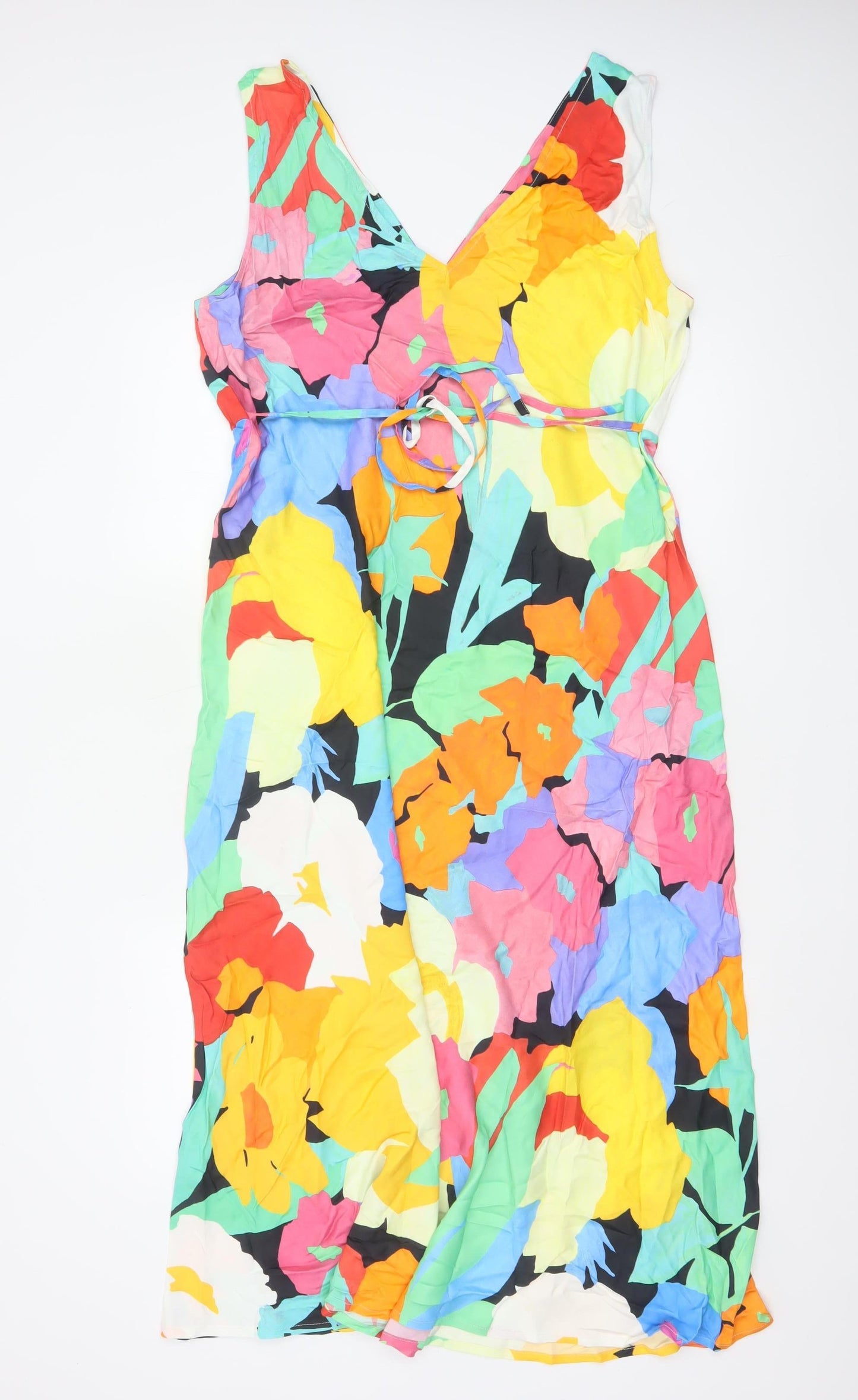 Nobody's Child Women Multicoloured UK 16 Floral V-Neck Maxi Dress