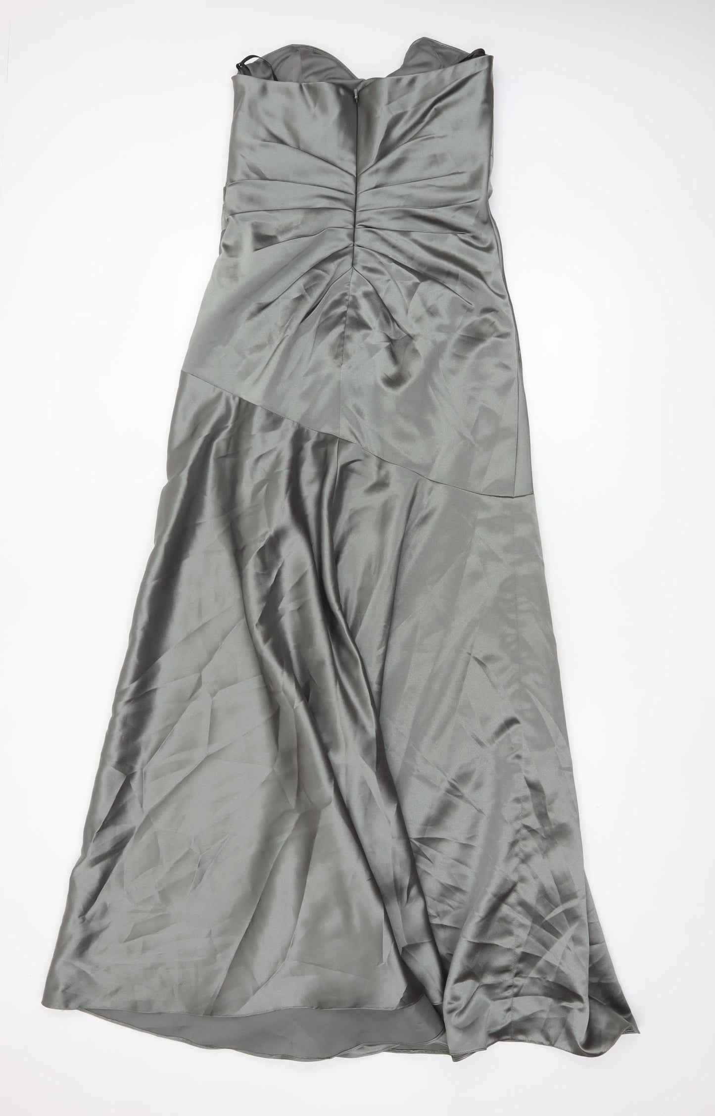 Dessy Collection Women Grey Size 6 Strapless Satin A-Line Evening Dress