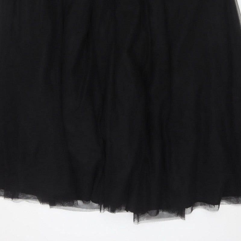 Inayah Women Black S Maxi Chiffon Layered Lined Skirt