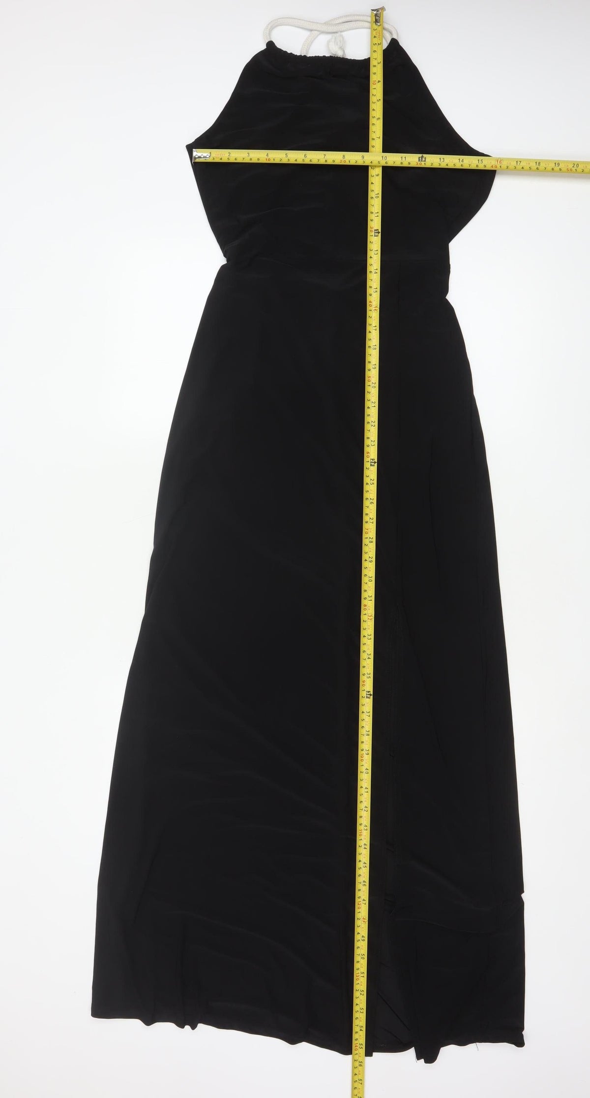 ASOS Women Black UK 12 Maxi Halterneck Sleeveless Drawstring Dress