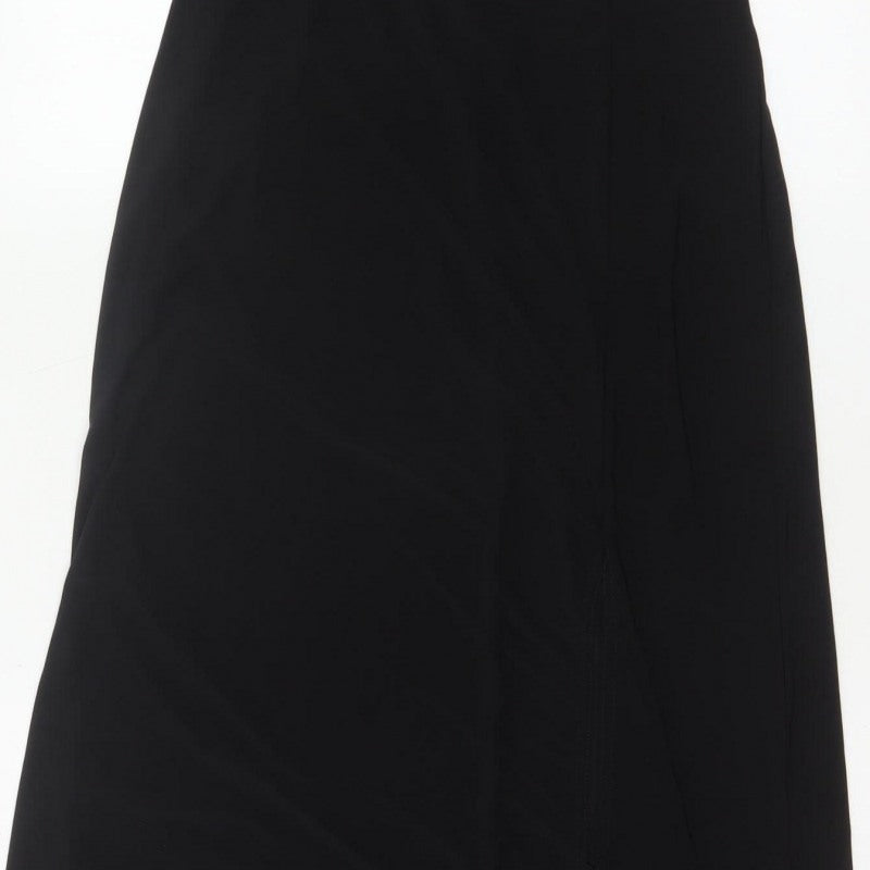 ASOS Women Black UK 12 Maxi Halterneck Sleeveless Drawstring Dress