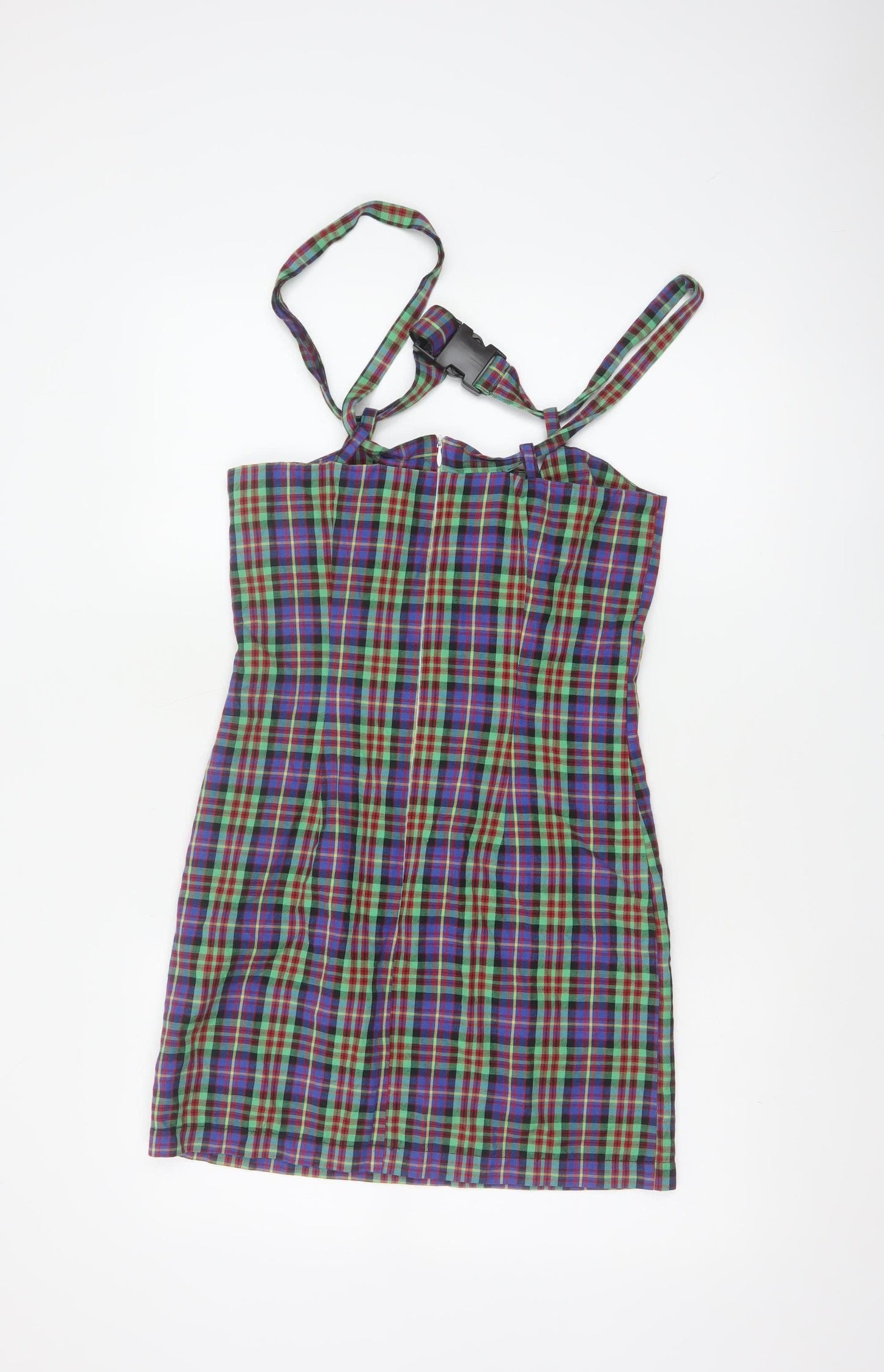 The Ragged Priest Women Multicoloured S Plaid Halter Bodycon Mini Dress