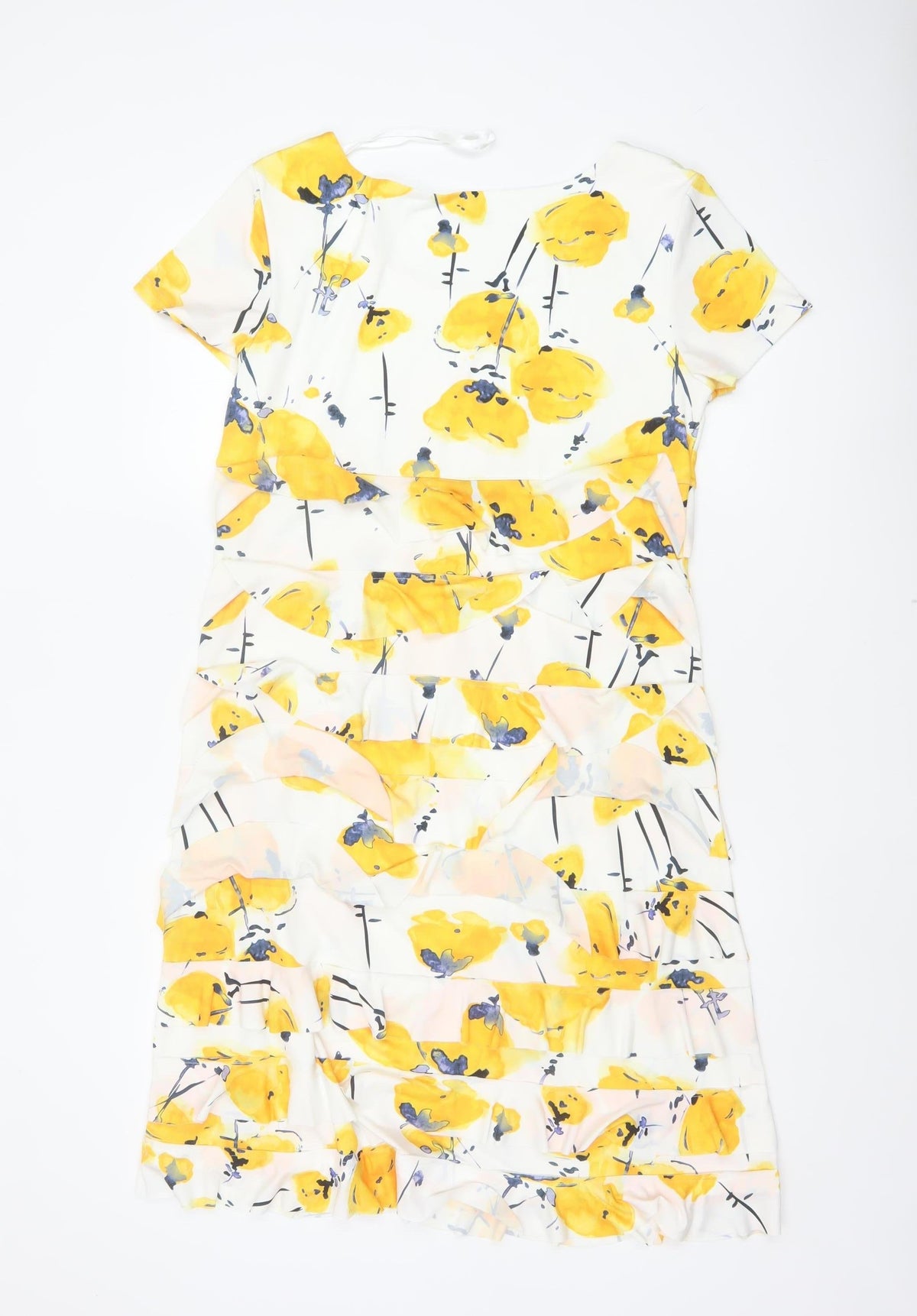 Roman Women’s Size 14 Multicoloured Floral Layered Ruffle Shift Dress
