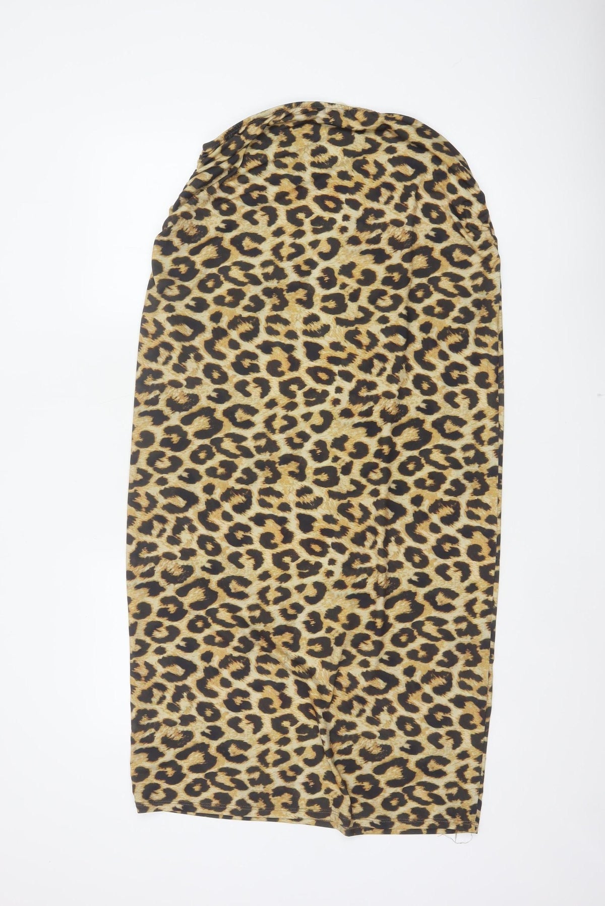 Pull&Bear Women Brown Leopard Print XL Asymmetric Midi Pencil Skirt