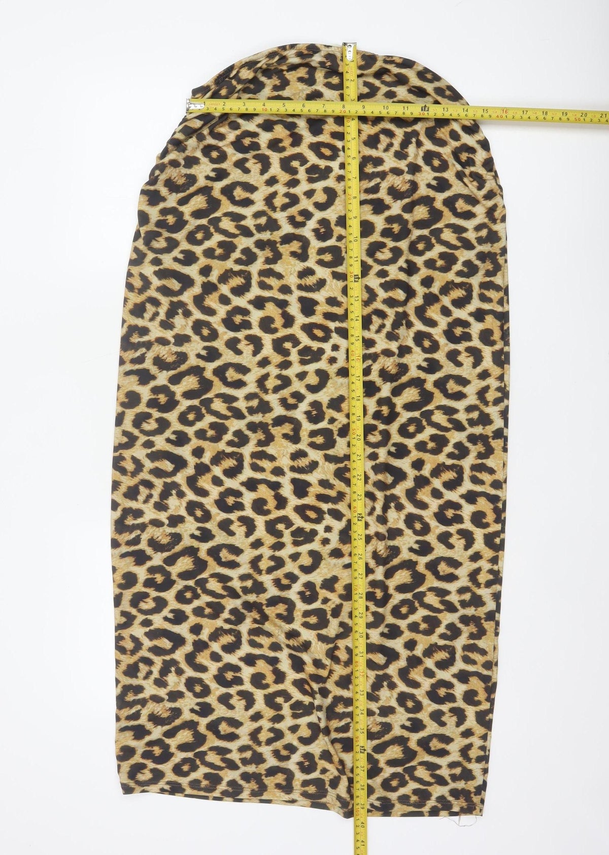 Pull&Bear Women Brown Leopard Print XL Asymmetric Midi Pencil Skirt