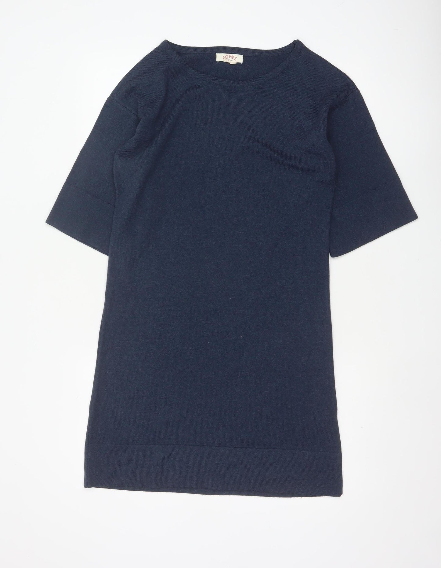 Fat Face Women’s Blue L Knit Jumper Shift Dress 3/4 Sleeve