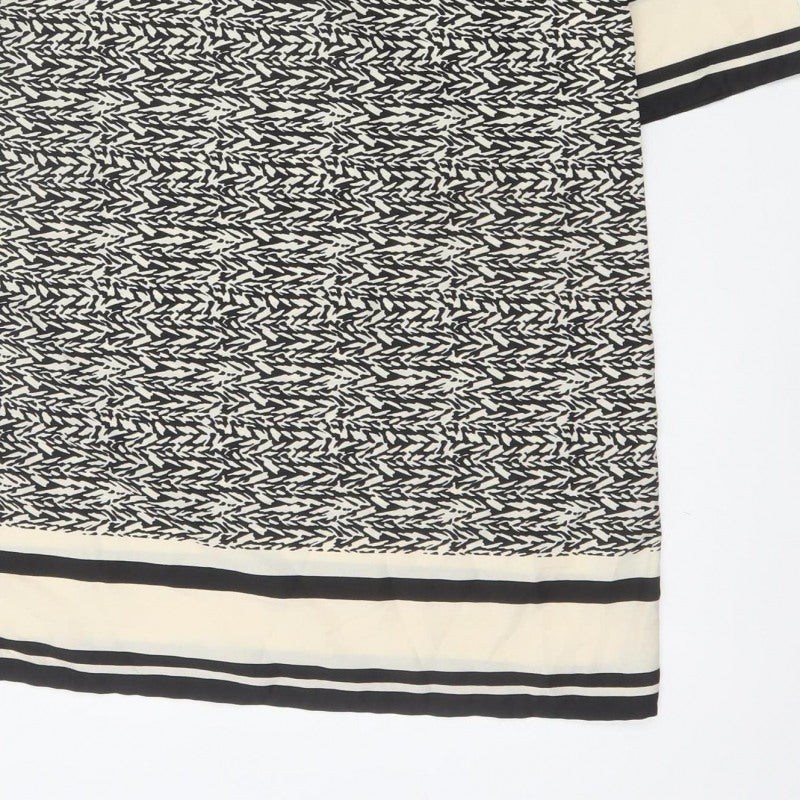 Vero Moda Women Black Ivory Geometric Shift Dress Size S Long Sleeve