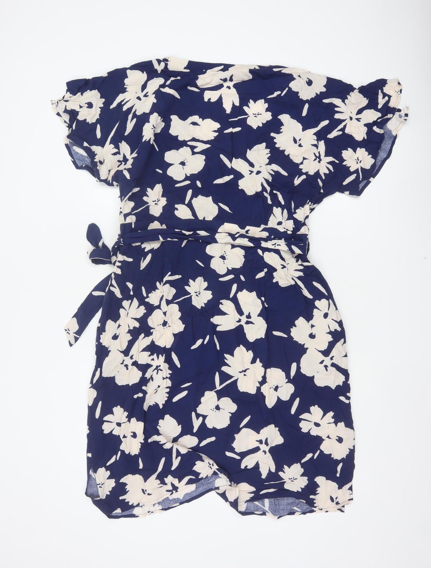 Bravissimo Women Blue Floral Wrap Knee Dress UK 18 Viscose