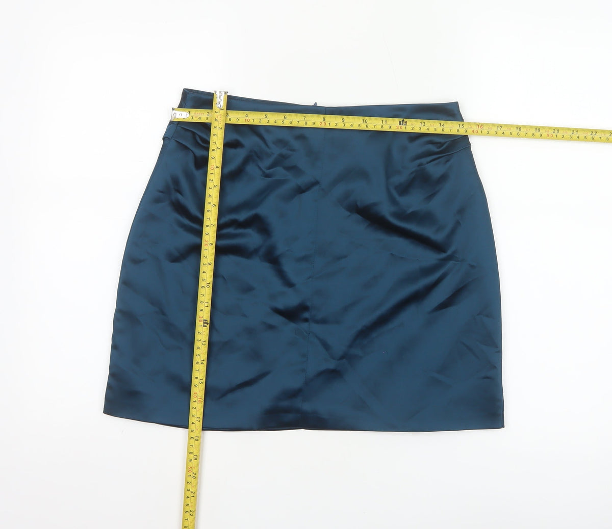 4th + Reckless Women’s Blue UK 10 Satin Mini Pencil Skirt
