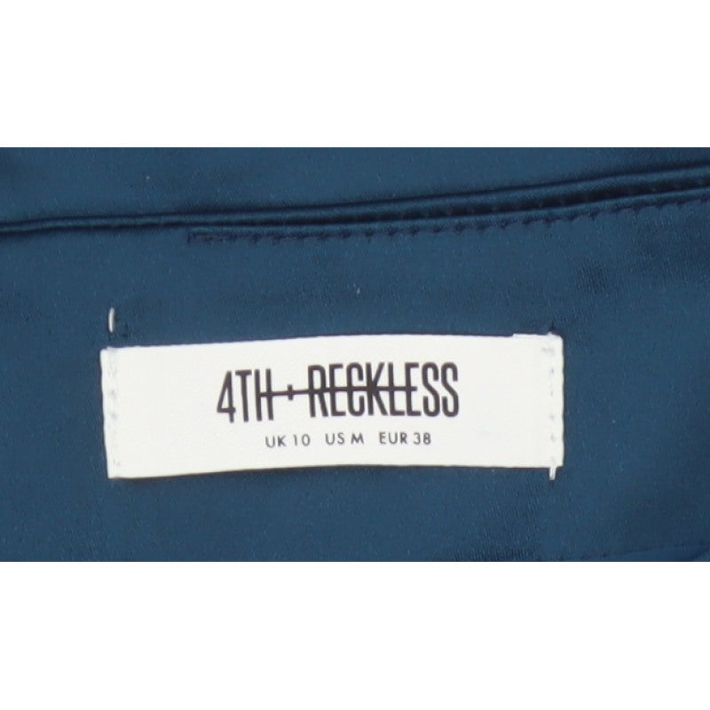 4th + Reckless Women’s Blue UK 10 Satin Mini Pencil Skirt