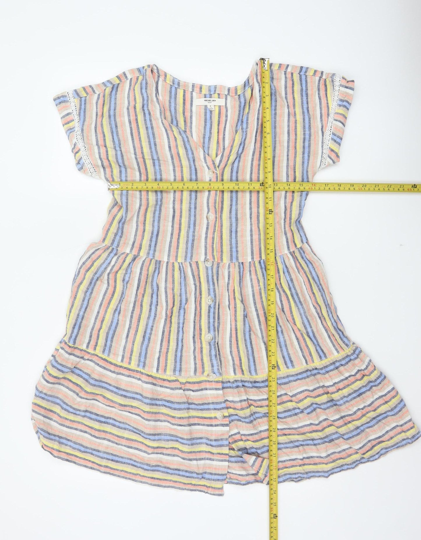 Next Women’s Multicoloured Striped S Fit & Flare Button Mini Dress