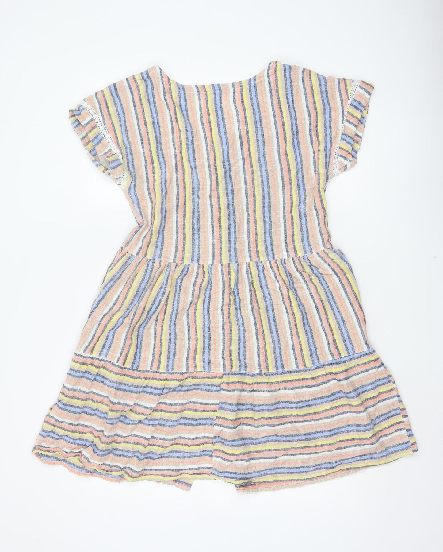 Next Women’s Multicoloured Striped S Fit & Flare Button Mini Dress