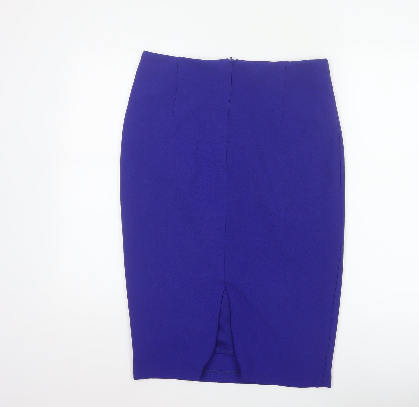 Oasis Women Blue UK 16 Knee Length Pencil Skirt Lined Stretch