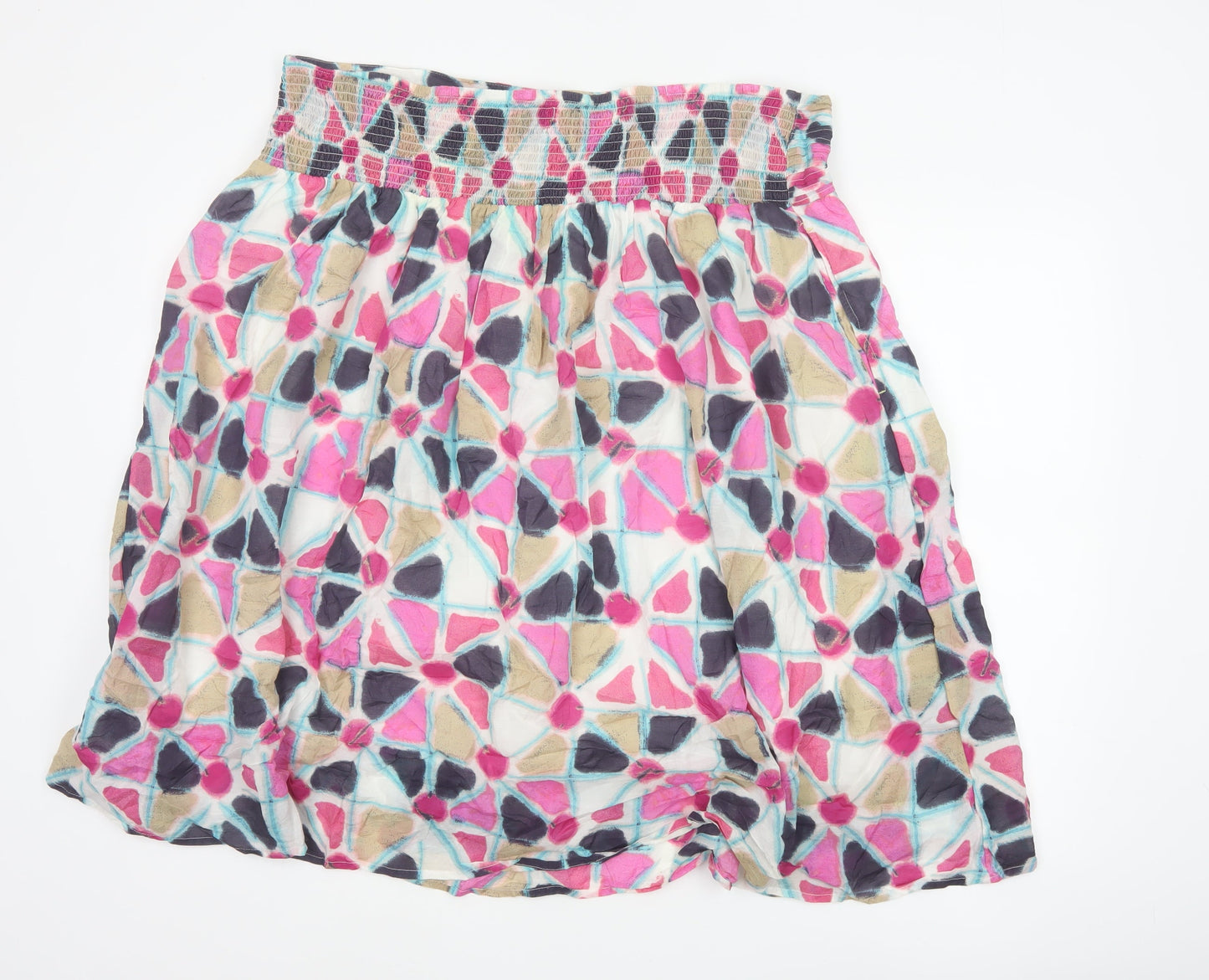 White Stuff Women’s Multicoloured UK 22 Flared Geometric Short Skirt