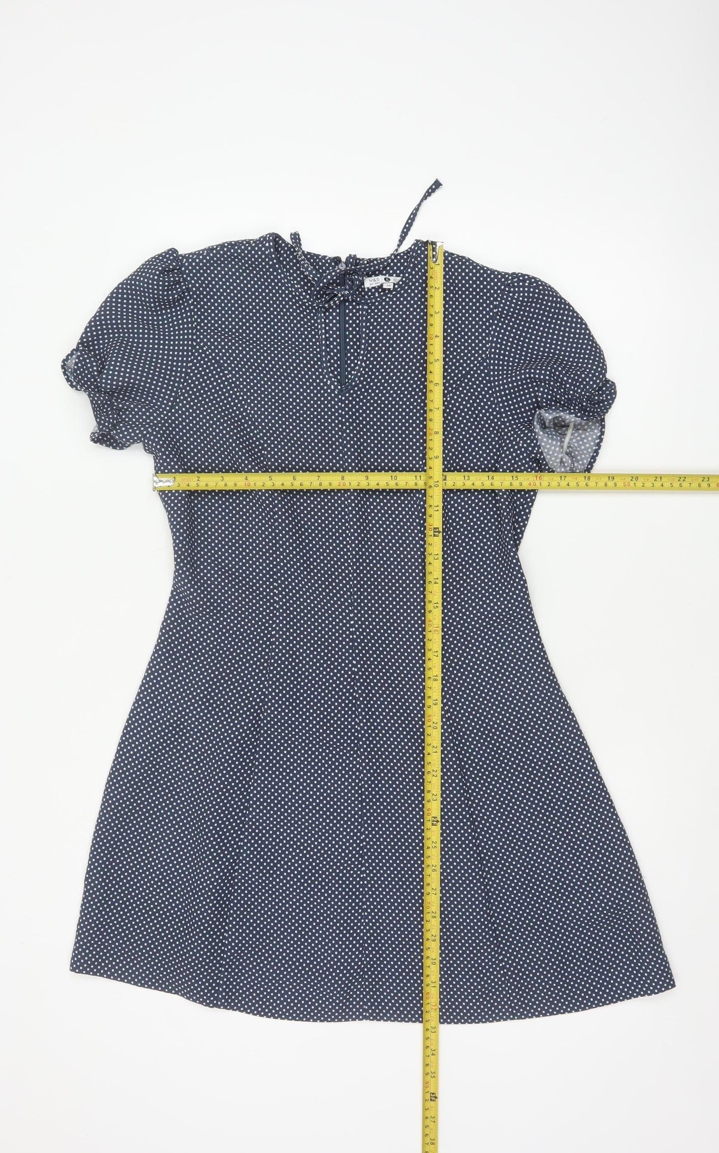 Marks and Spencer Women Blue UK 10 Alexa Chung Polka Dot Fit & Flare Dress